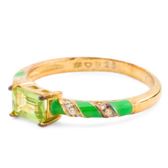 14K Gold Plated SS Enamel
Gemstone Ring - Picture 3 of 3